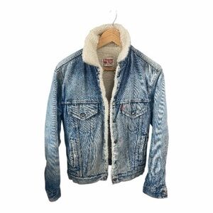 Levi's Vintage 80’s Light Blue Denim Sherpa-Lined Jacket